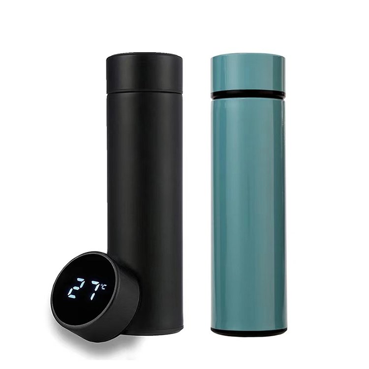 Factory Wholesale Vacuum Flasks 450ML Drinking Bottle Smart Water Bottle With Lid Temperature Display Stainless Steel Tea ware