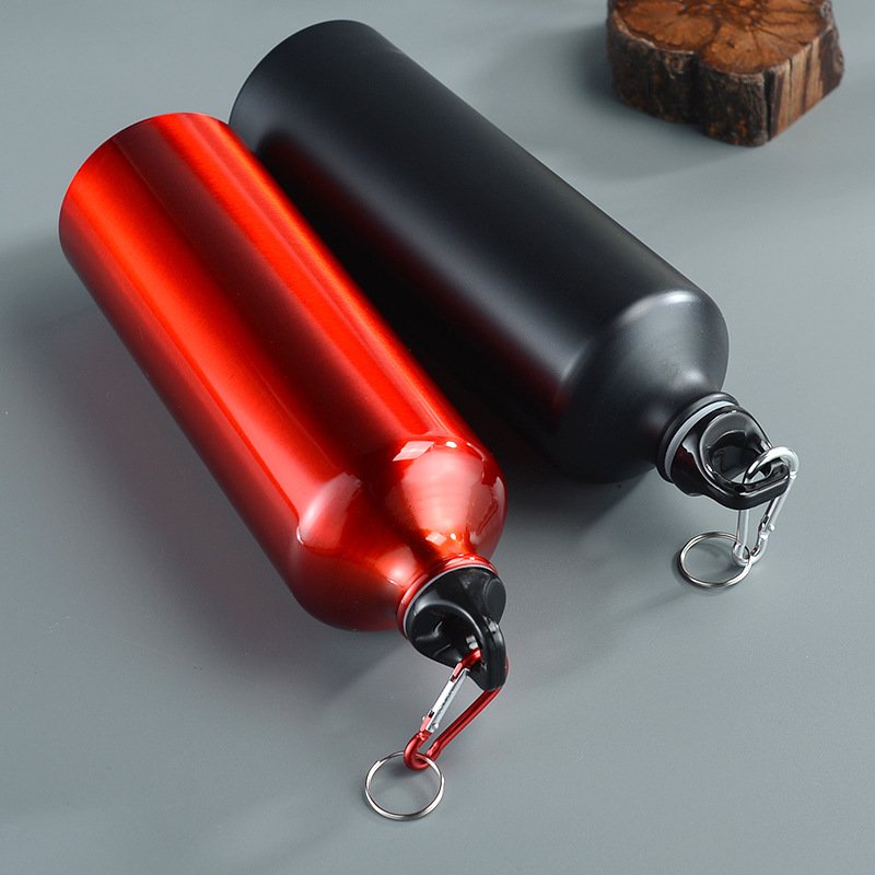 Wholesale Cheap Food Grade Printing Promotional Travel Water Bottle 500Ml 750Ml Custom Aluminum Water Bottles With Carabiner