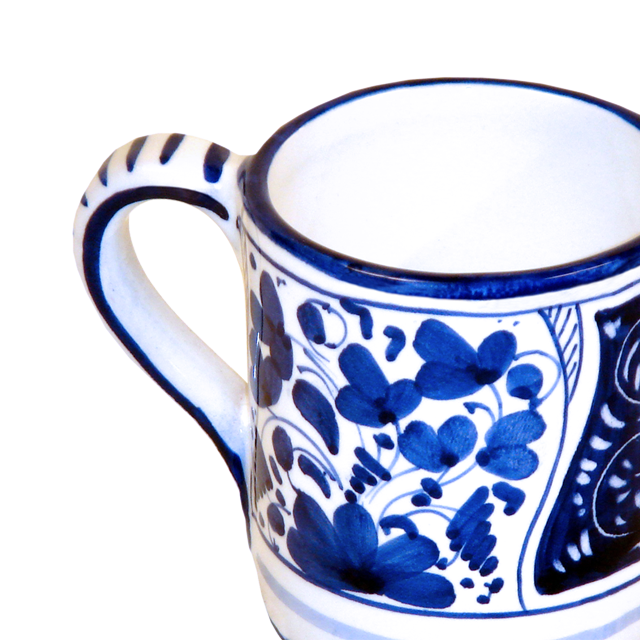 Italian Handmade pottery mug blue decoration coffee mugs