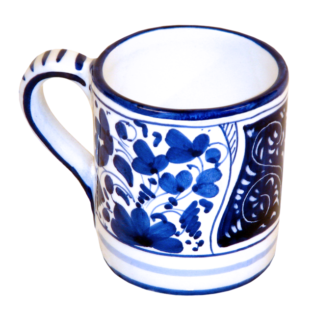 Italian Handmade pottery mug blue decoration coffee mugs