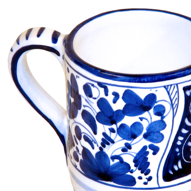 Italian Handmade pottery mug blue decoration coffee mugs