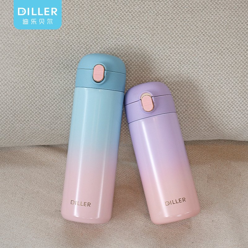 Double Wall 316 Stainless Steel Insulated Bottle Vacuum Flask with One-Button Flip Lid and Integrated Straw Outdoor Activities