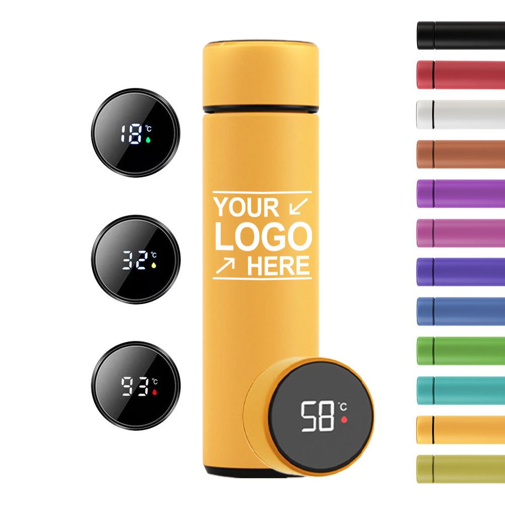 Factory Wholesale Vacuum Insulated Smart Water Cup Custom 500ml LED Vacuum Flask Stainless Steel Smart Water Bottle With Logo