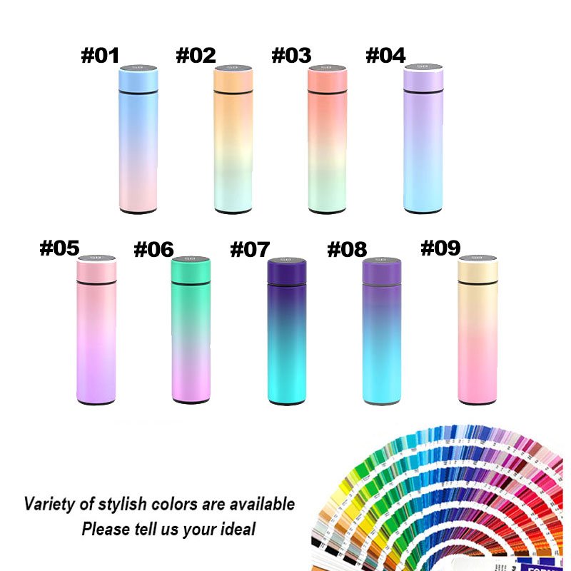 Factory Wholesale Vacuum Insulated Smart Water Cup Custom 500ml LED Vacuum Flask Stainless Steel Smart Water Bottle With Logo