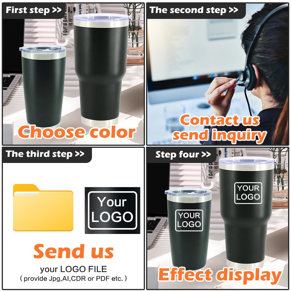 High Quality Coffee Cup Custom Logo Tumbler 30oz Insulated Stainless Steel Outdoor Travel Mug Tumbler Cup Coffee Mug