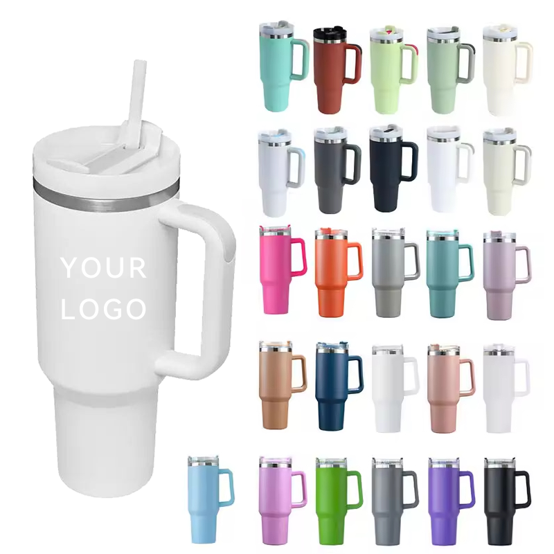 40Oz Tumbler Travel Mug 40Oz Stainless Steel Tumbler Custom Handle Water Bottle With Logo Designed Handle Tumbler