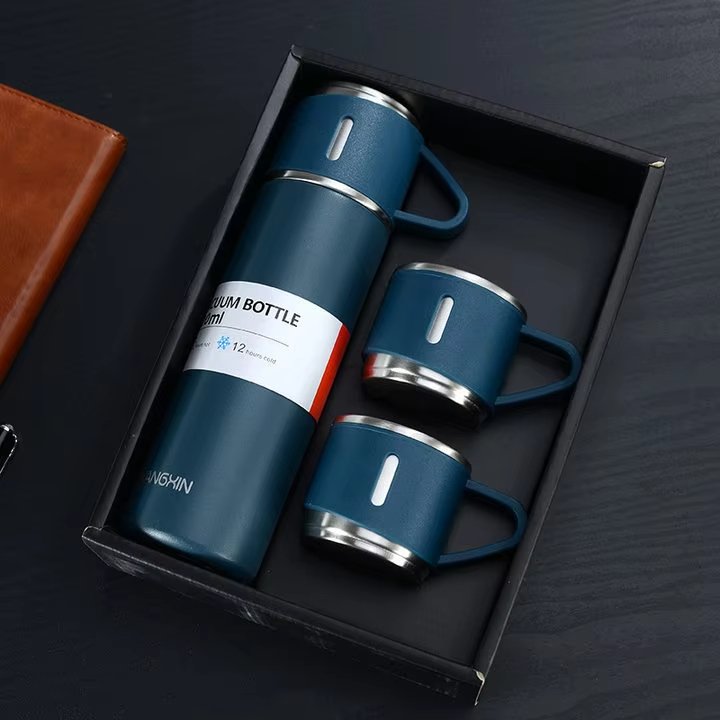 High Quality 500ML Double Wall Stainless Steel Water Bottle Gift Set Insulated Thermos Vacuum Flask Set