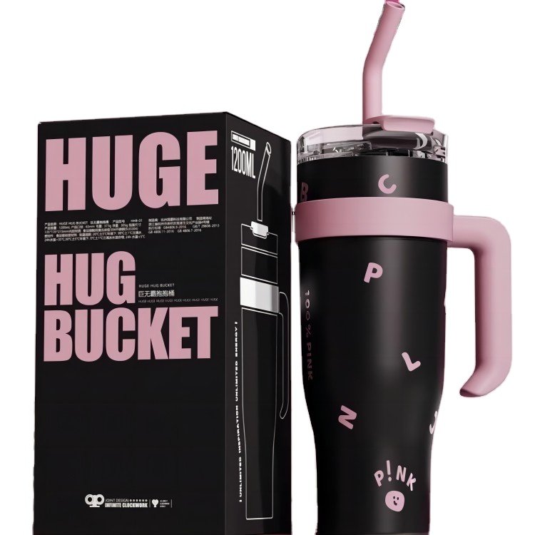 40oz blackpink Cup Double Wall Insulated pink tumbler With Handle vacuum flasks & thermoses mug
