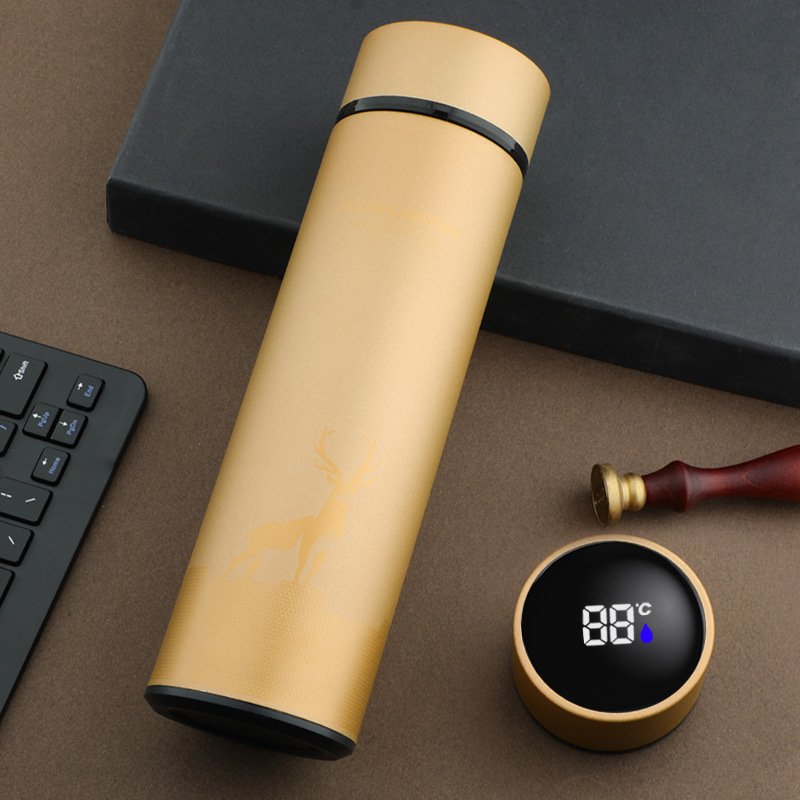 Custom Logo 500ml Digital Vacuum Flasks Stainless Steel Smart Water Bottle With Temperature Display