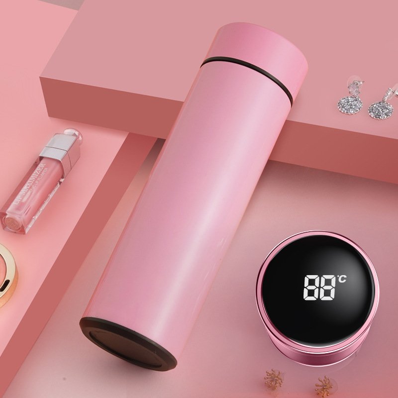 Custom Logo 500ml Digital Vacuum Flasks Stainless Steel Smart Water Bottle With Temperature Display