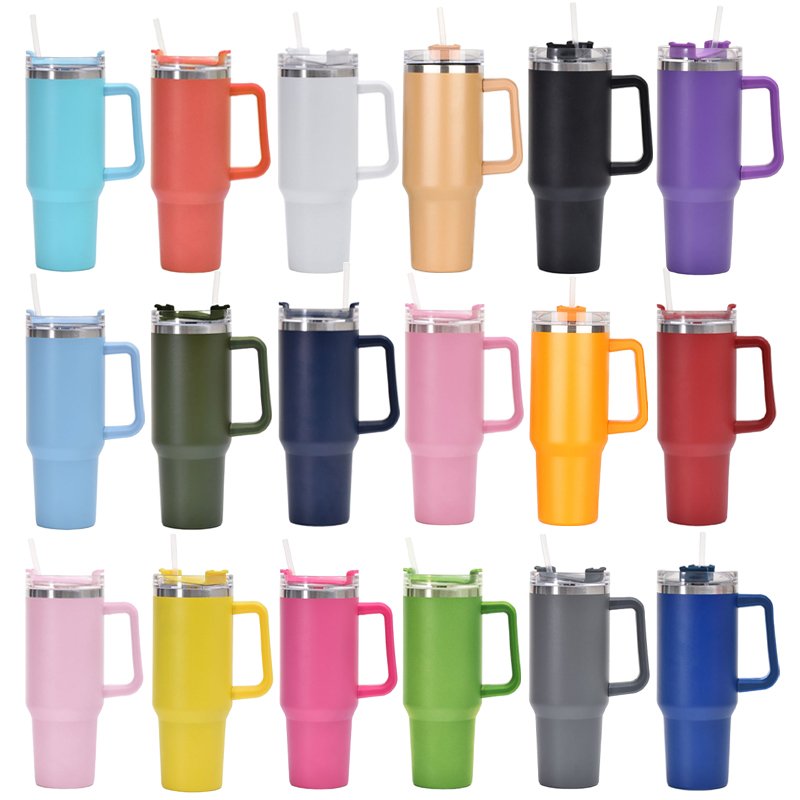 40 Oz tumbler custom logo Cup Stainless Travel Mug 40oz Tumbler With Handle cup with lid and straw custom travel mug