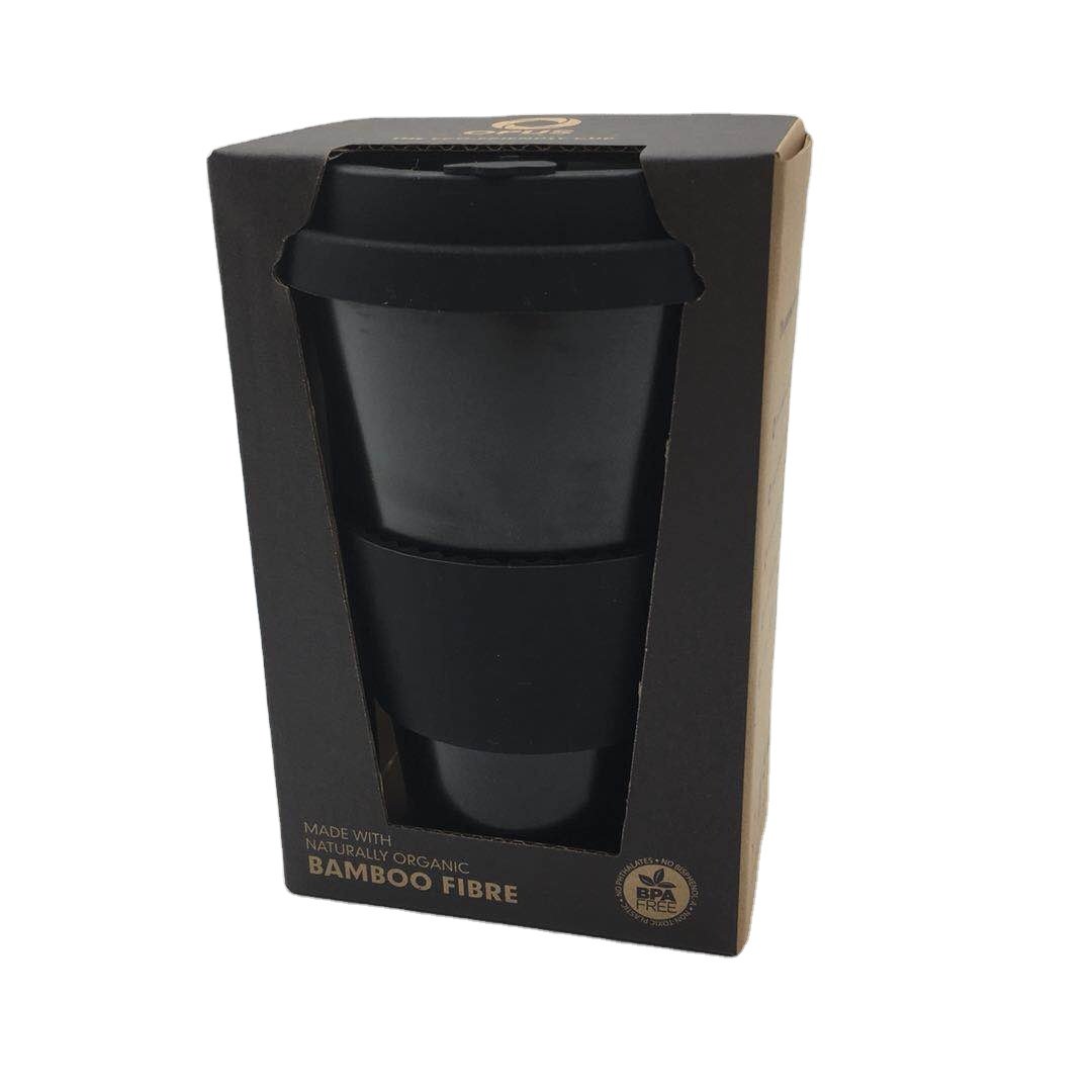 14 OZ 400 ml customized pantone color black color bamboo fibre mugs