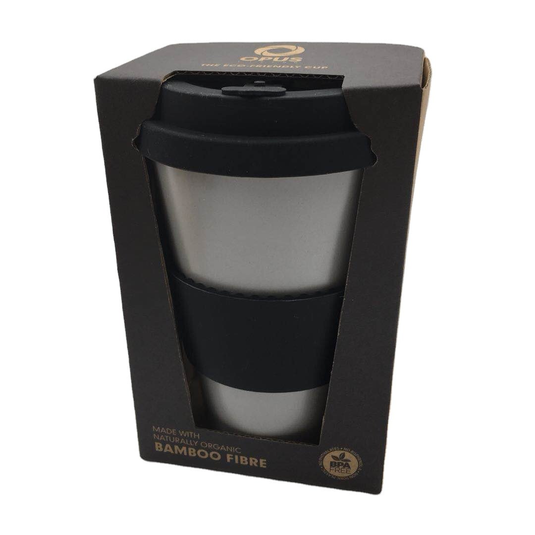 14 OZ 400 ml customized pantone color black color bamboo fibre mugs