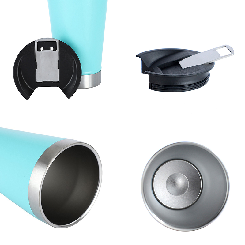 The new double wall stainless steel vacuum beer mug travel beer cup with bottle opener 16oz