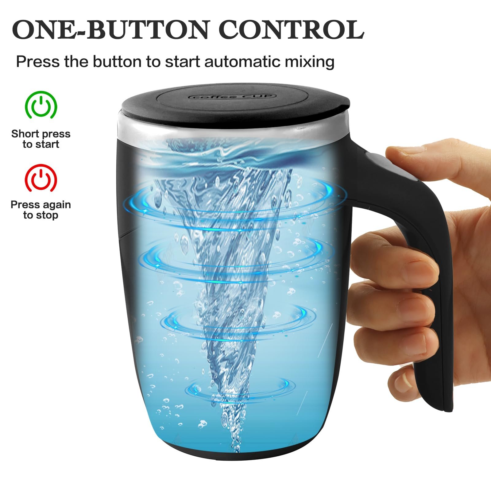 380ml Automatic Magnetic Self Stirring Mixing Coffee Cup Rechargeable Stainless Steel Coffee Mug magnet stirring cup With Lid