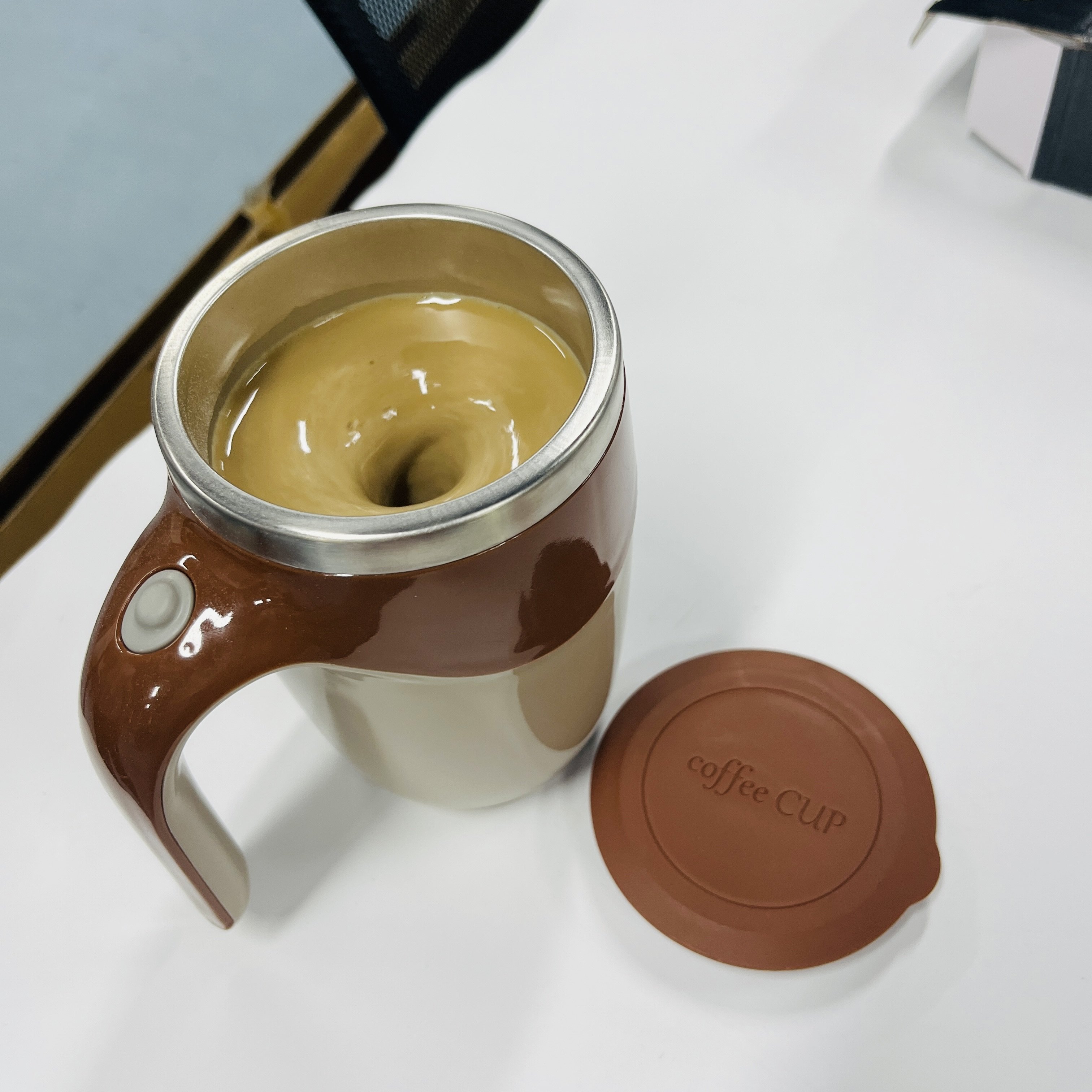 380ml Automatic Magnetic Self Stirring Mixing Coffee Cup Rechargeable Stainless Steel Coffee Mug magnet stirring cup With Lid