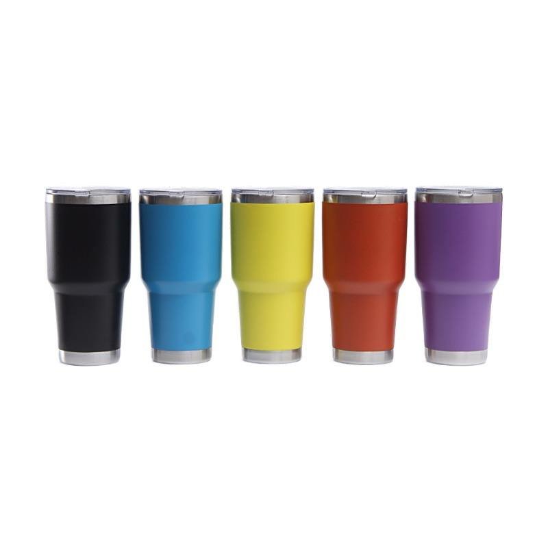 Custom Logo 30oz Powder Coated Double Wall Vacuum 304 Stainless Steel Travel Coffee Mug Cup Water Bottle Tumbler with Lid