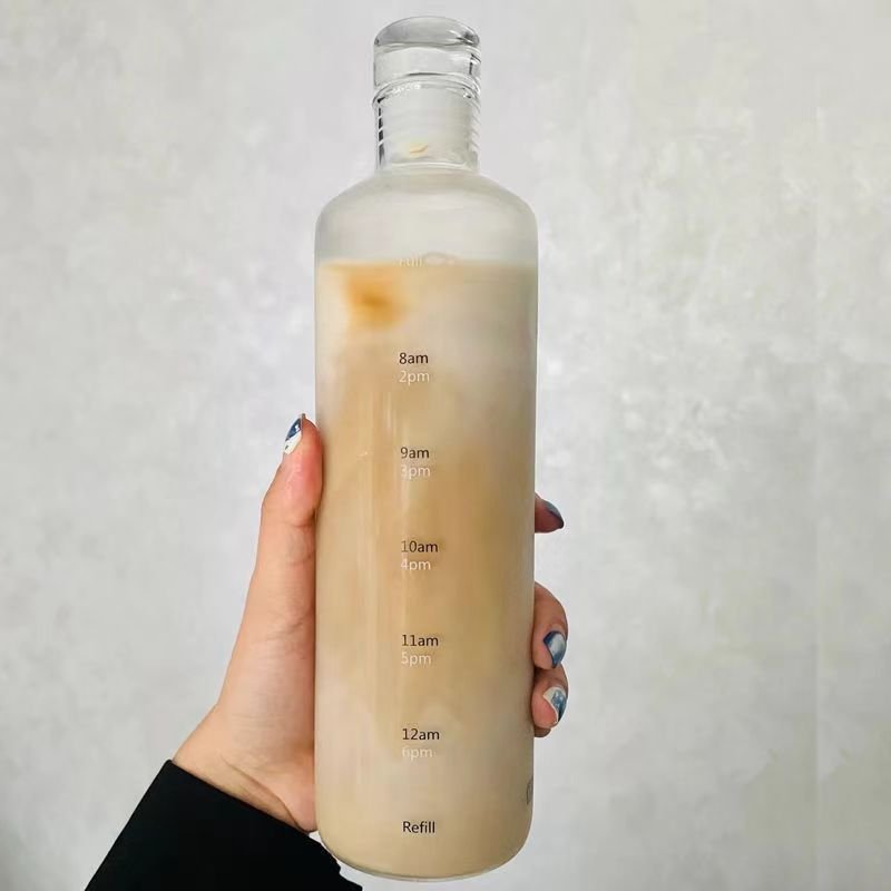 Wholesale Outdoor Time Scale Water Cup Transparent Plastic Sport Travel Cup Leak Proof Water Bottle Coffee Mug