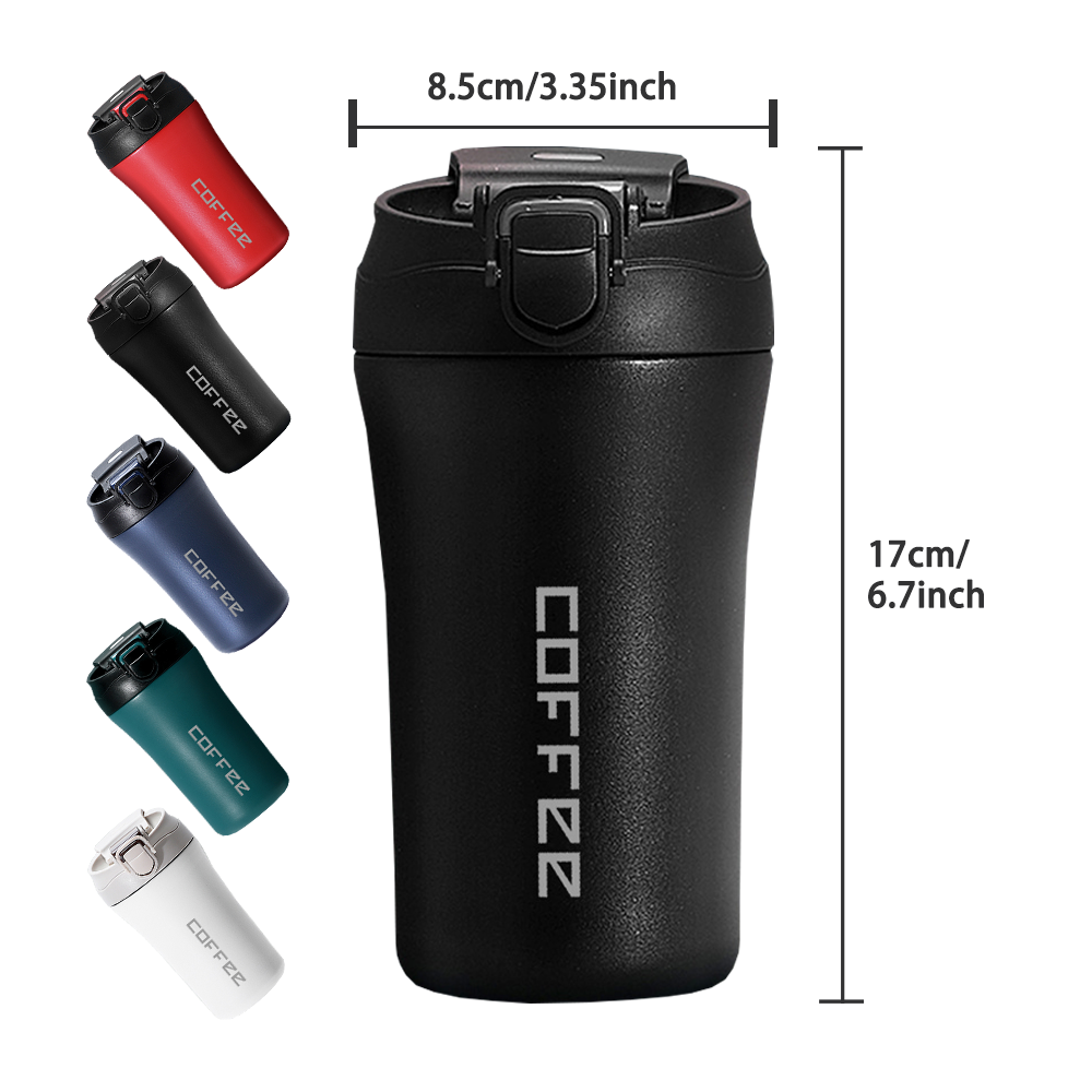 400ml 13oz Stainless Steel Double Wall Insulated Coffee Mug Straw Drinking Vaccum Tumbler BPA Free Thermoses