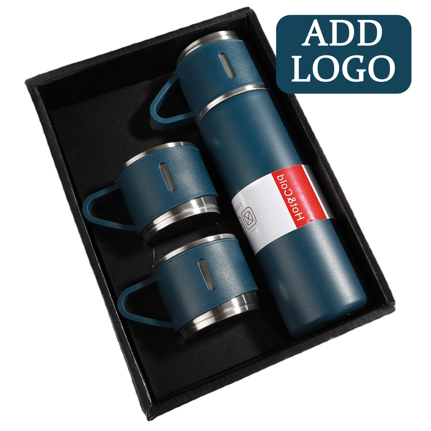 Factory Wholesale 500 ml set Christmas gift Thermos Vacuum Flask Stainless Steel Water Bottle with 2 Cups hot and cold fl