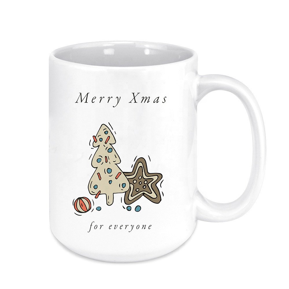 M006 15oz Customized Transfer Printable Mug Handle Coffee Cup Sublimation Heat White Cup