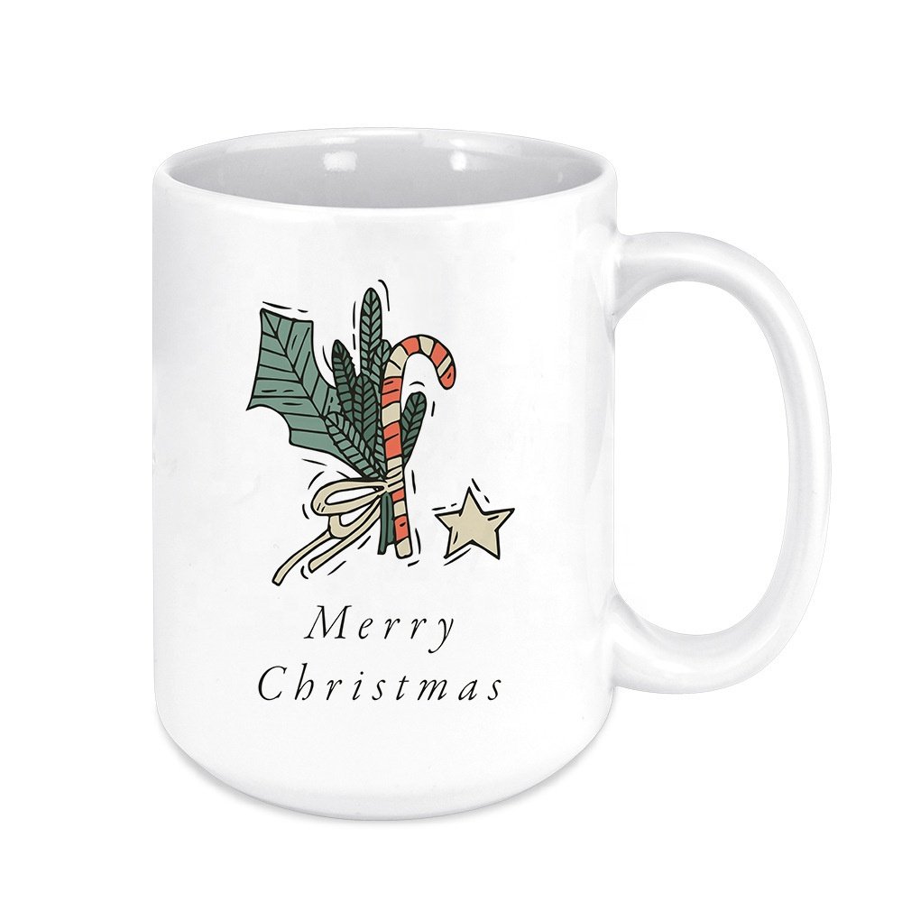 M006 15oz Customized Transfer Printable Mug Handle Coffee Cup Sublimation Heat White Cup
