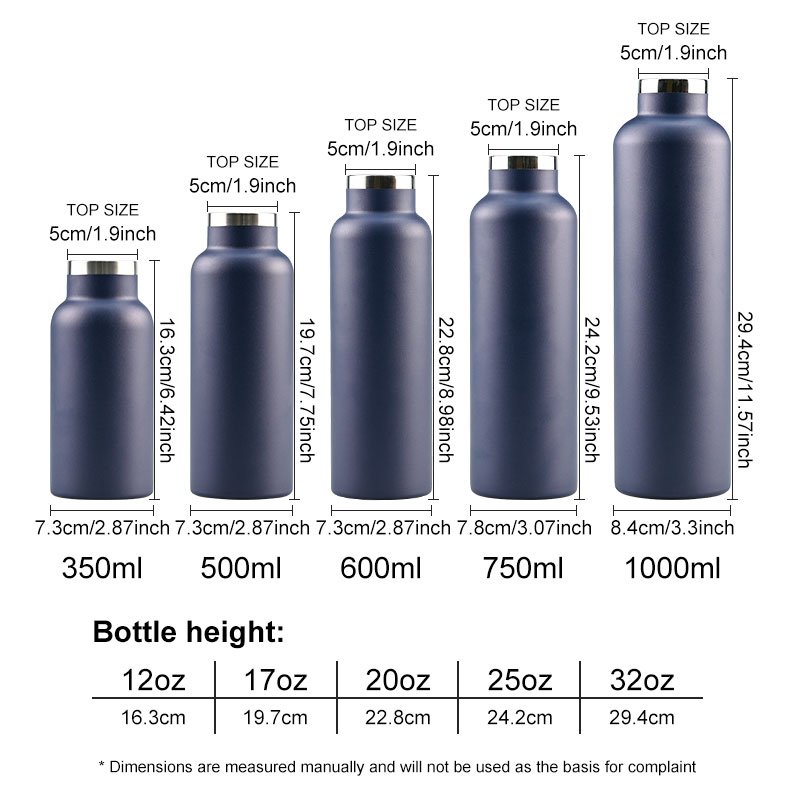 OEM 1 liter vaccum insulated double wall stainless steel water bottle with handle lid