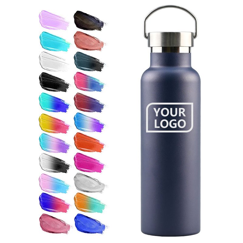 OEM 1 liter vaccum insulated double wall stainless steel water bottle with handle lid