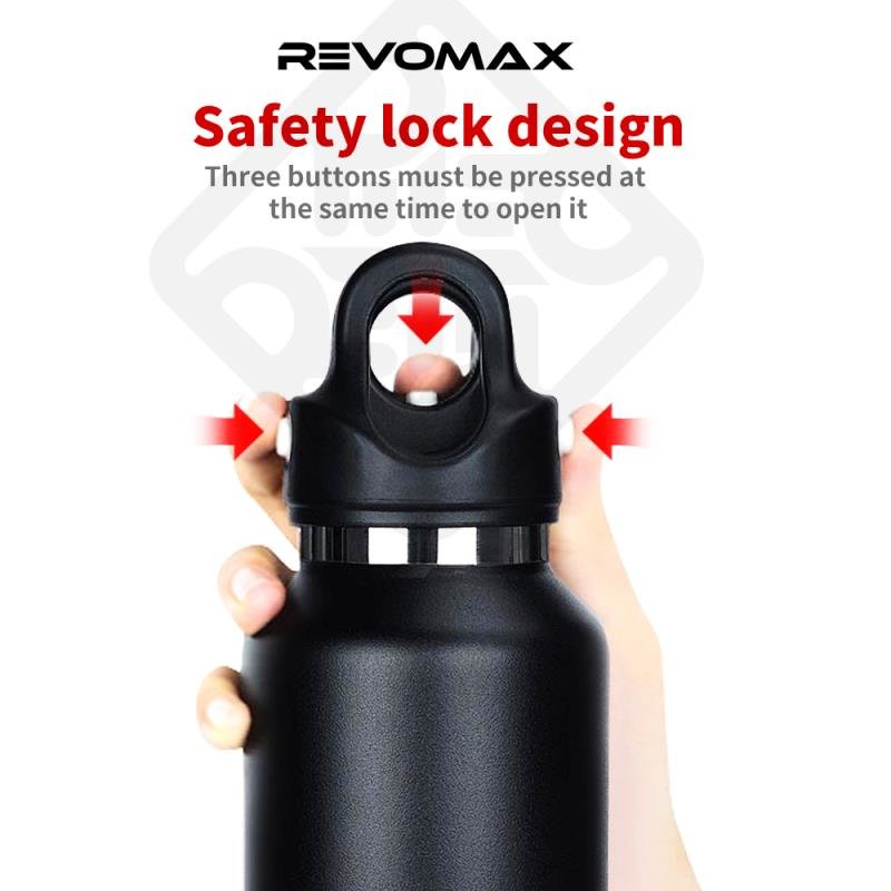 Revomax 9 Oz Stainless Steel Water Bottle Double Wall Vacuum Insulated Thermos Kids Wide Mouth Flask With Leakproof Straw Lid