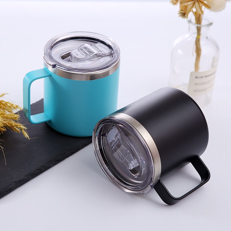 Supplier OEM black reusable metal vacuum coffee mug custom logo