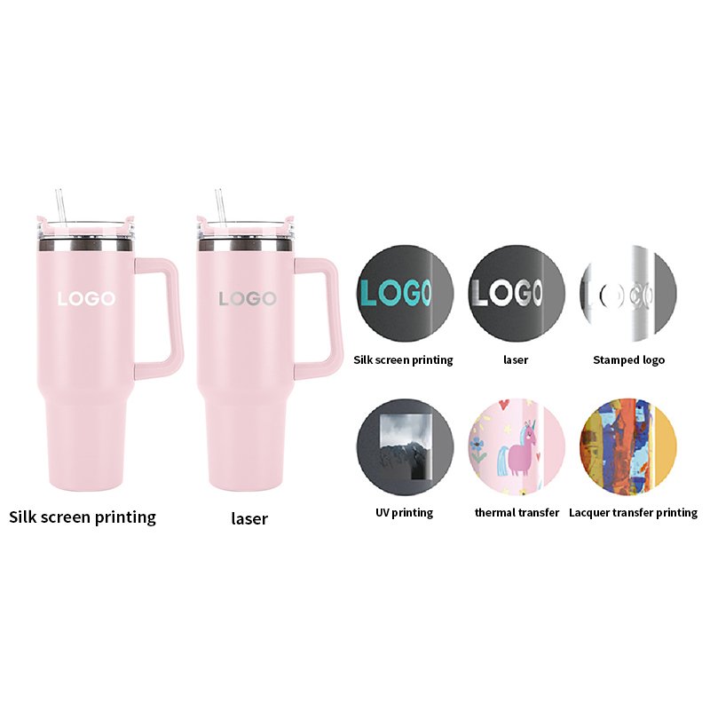 40oz high quality handle beer tumbler cup With straw rotatable lid.Stainless steel double wall vacuum insulated travel mug.