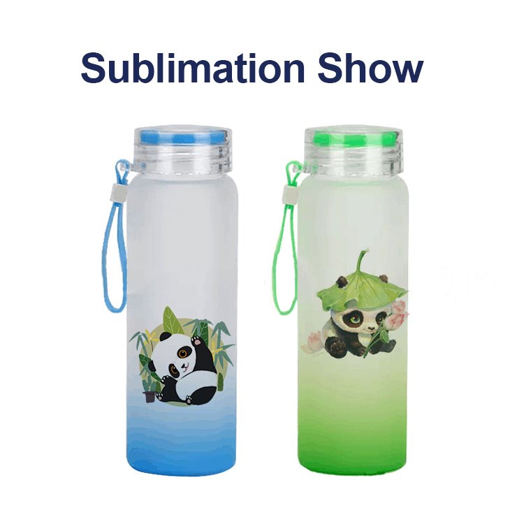 Sublimation Blank Mixed Color Frosted Gradient Glass Water Bottle Tumbler USA Warehouse Wholesale 17oz White Box