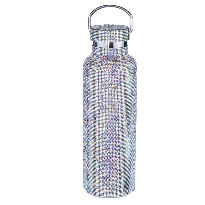 Designer Vacuum Flask Water Bottle Diamond Cup Gold Diamond Rhinestone Crystal 2023 Hot Sale Luxury Travel Shiny Smart Children