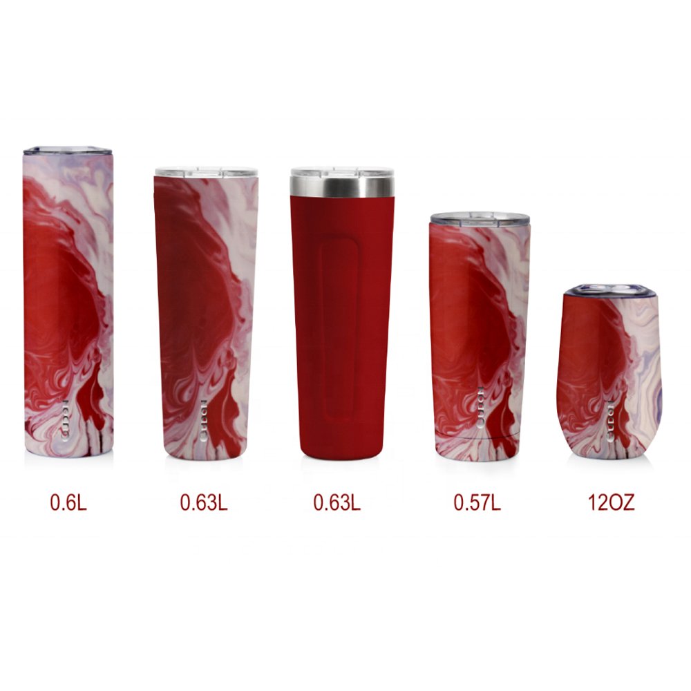 Factory Direct Metal Insulated Coffee Mug Double Walled Stainless Steel Sublimation Skinny Tumbler with Straw and Handle