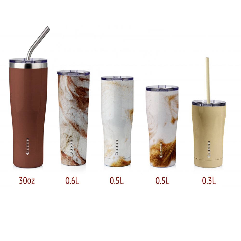 Factory Direct Metal Insulated Coffee Mug Double Walled Stainless Steel Sublimation Skinny Tumbler with Straw and Handle