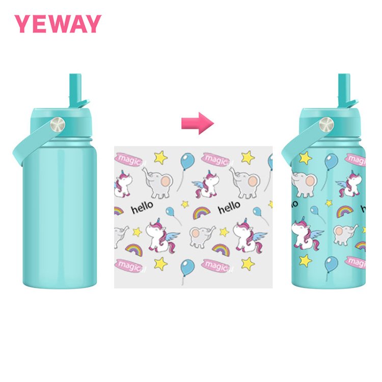 Yeway Children Gym Sport Double Wall Insulated Stainless Steel Drink Straw Lid Water Vacuum Flask Kids Thermos Bottle