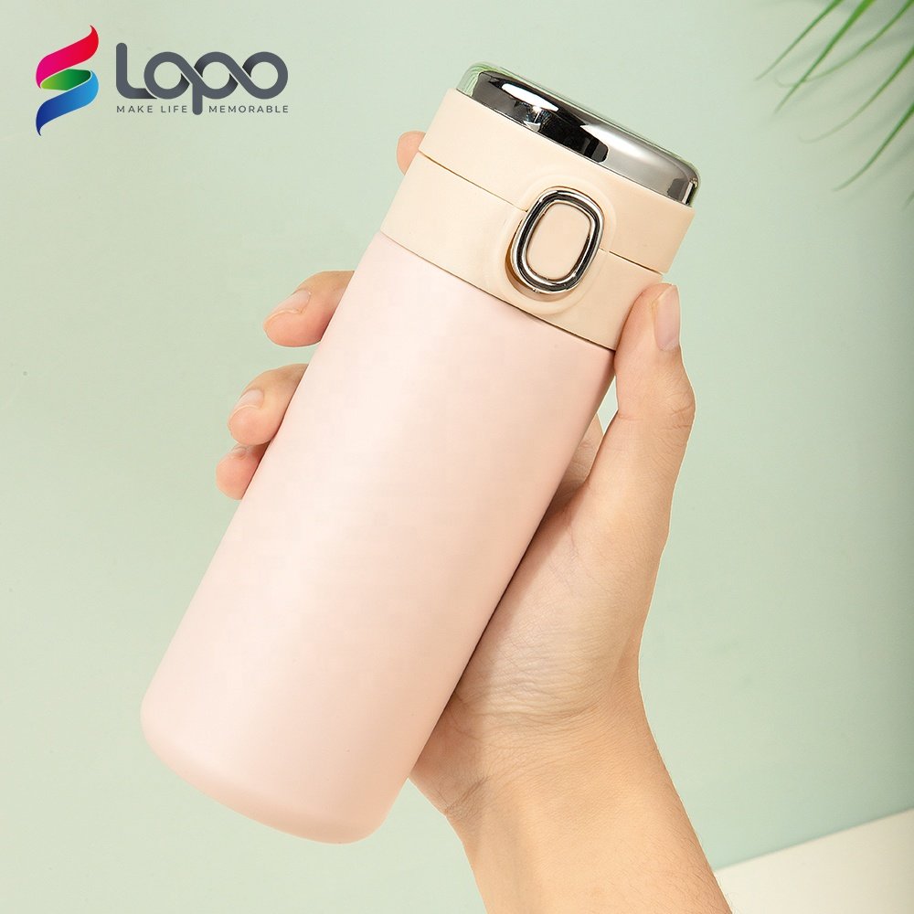 LOPO Double Wall Vacuum Insulated Thermos Beverage Water Bottle Stainless Steel Travel Mug 450ml