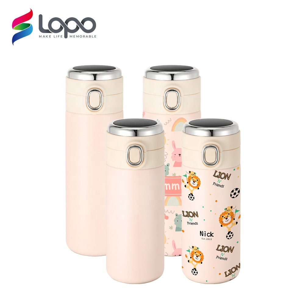 LOPO Double Wall Vacuum Insulated Thermos Beverage Water Bottle Stainless Steel Travel Mug 450ml