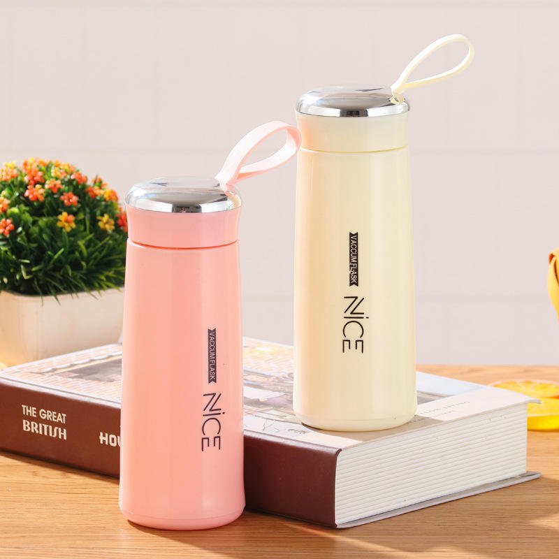 400ml Water Cup Portable Student Outdoor Double Glass Water Bottle