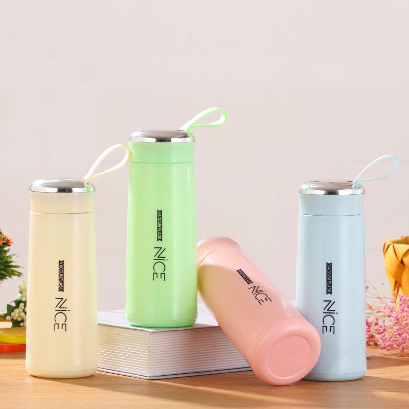 400ml Water Cup Portable Student Outdoor Double Glass Water Bottle