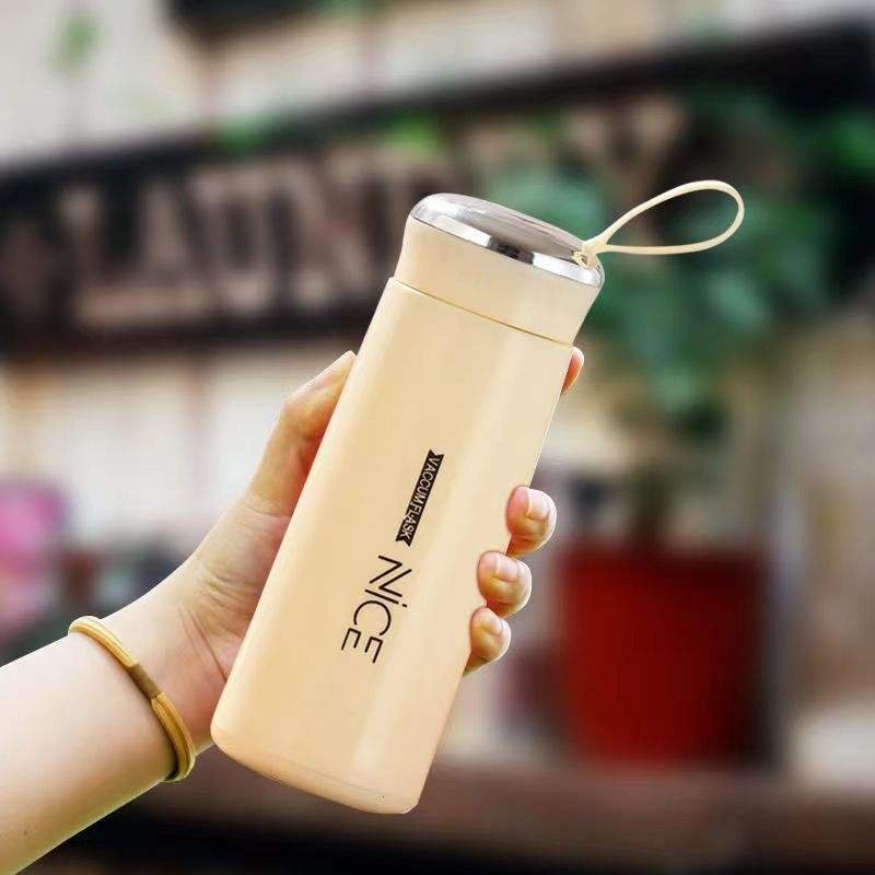 400ml Water Cup Portable Student Outdoor Double Glass Water Bottle