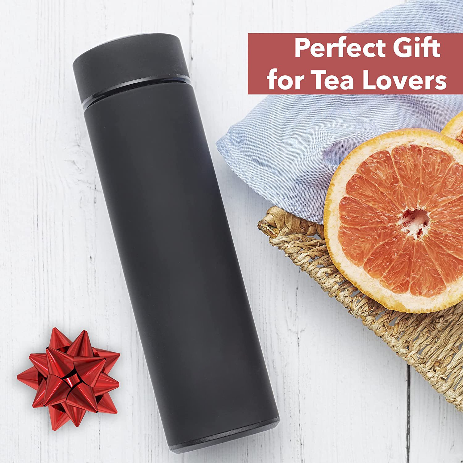 450ml Stainless Steel Double Wall Vacuum Flask with the Tea Infuser Insulated Tea Bottle with Tea Strainer Water Bottle BPA Free