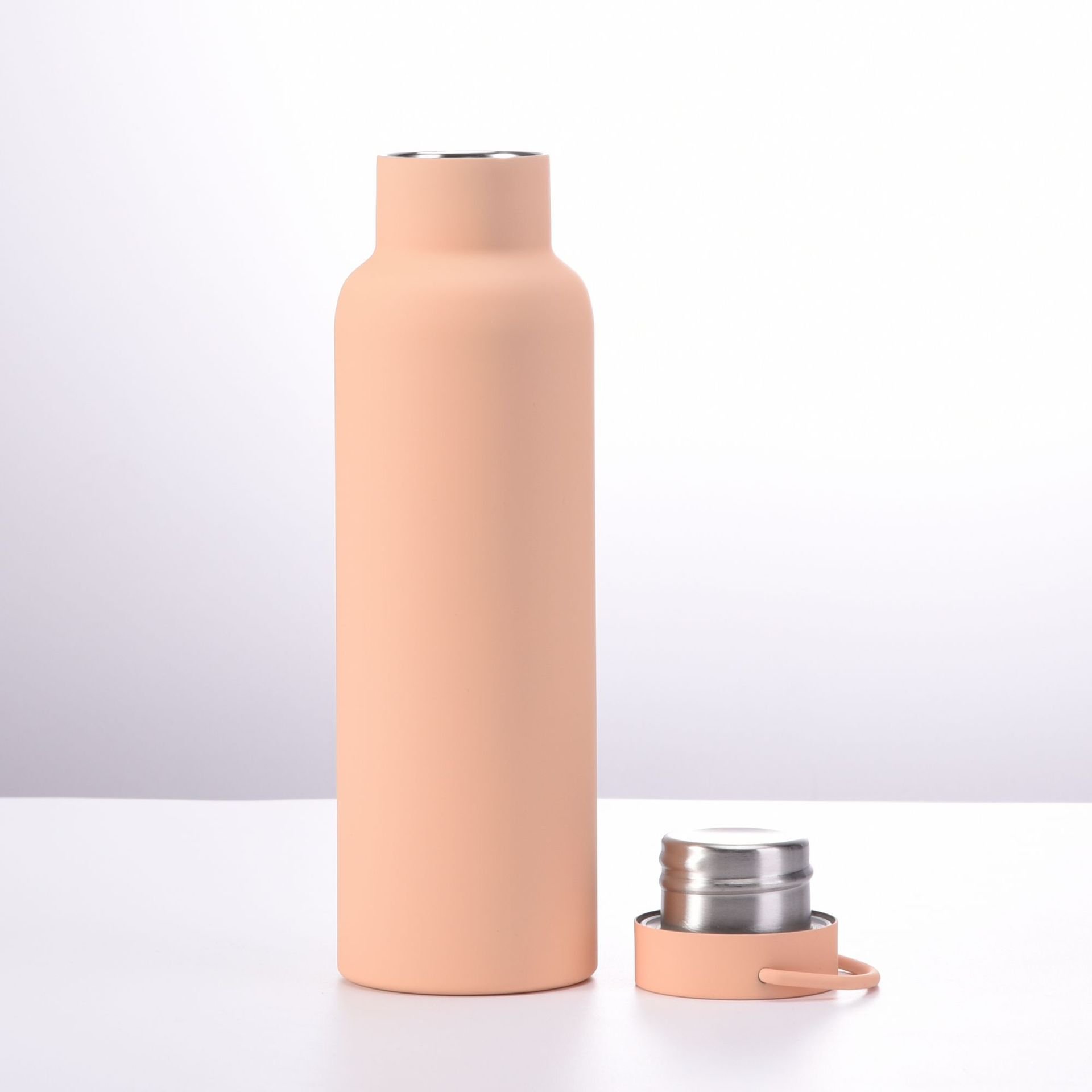 Custom frosted soft touch double wall insulated direct drinking adults stainless steel water bottle 500ml vacuum flasks