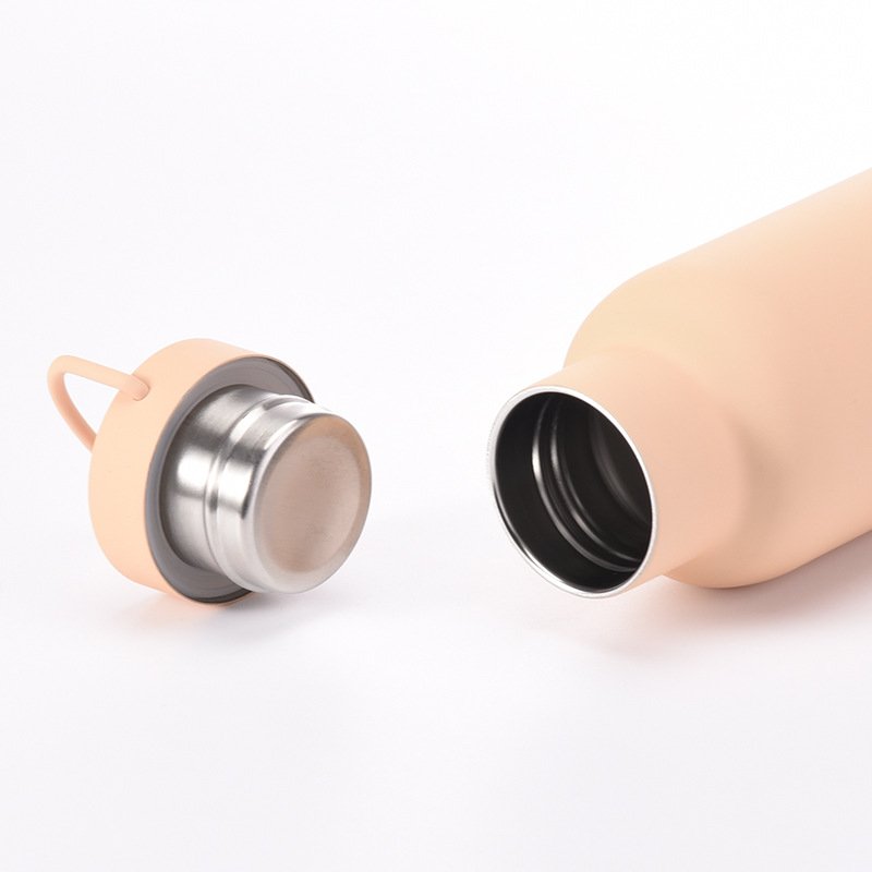 Custom frosted soft touch double wall insulated direct drinking adults stainless steel water bottle 500ml vacuum flasks