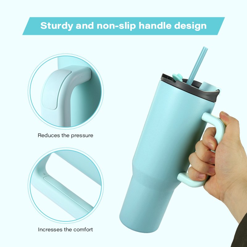 2024 New design 40oz Mugs and cup wholesale for travel 304 stainless steel BPA free Leak proof with handle tumbler for pet lover