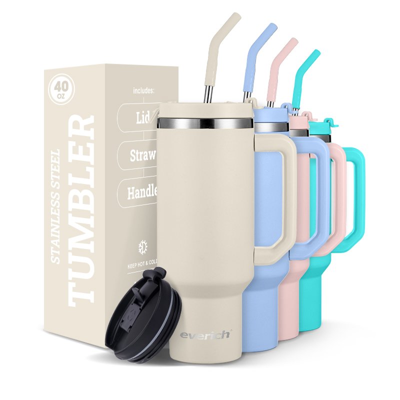 2024 New design 40oz Mugs and cup wholesale for travel 304 stainless steel BPA free Leak proof with handle tumbler for pet lover