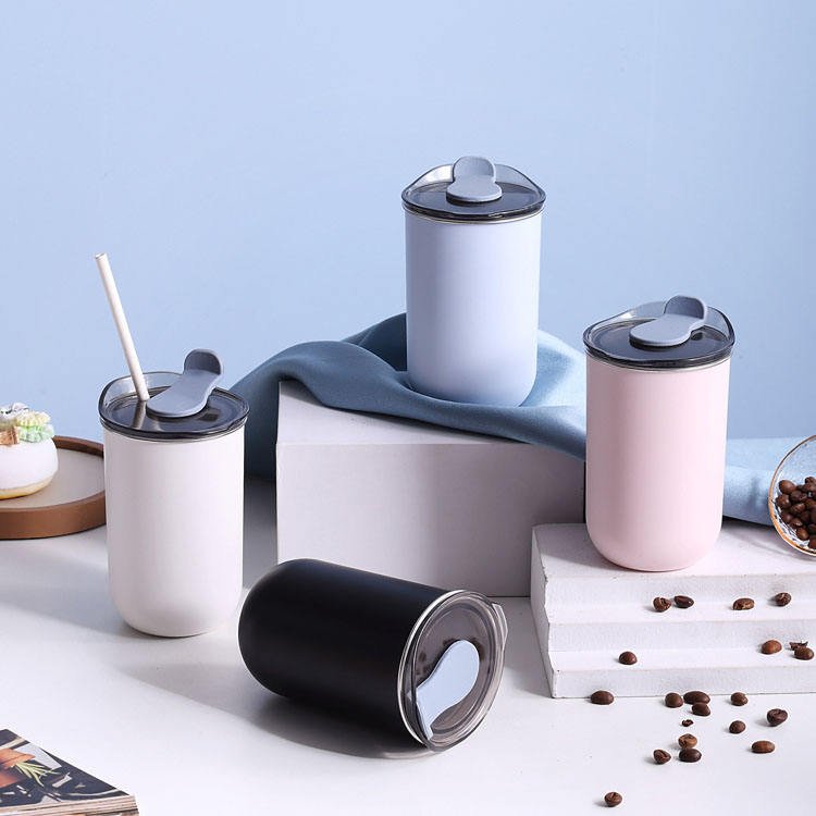 Wholesale 300Ml Stainless Steel 304 Vacuum Coffee Mugs Water Cups Custom Logo Metal Coffee Tumbler Cups With Lid