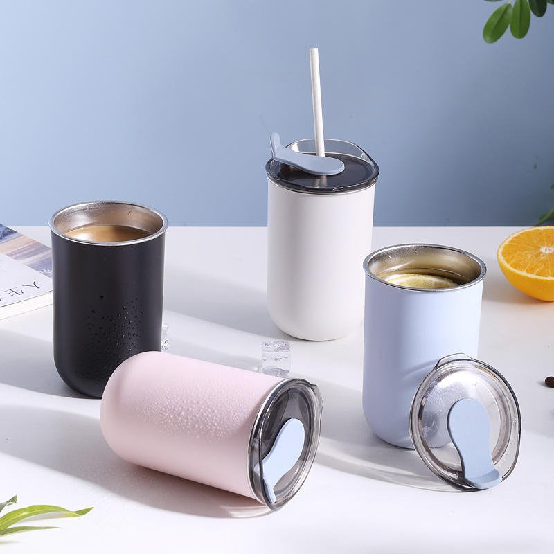 Wholesale 300Ml Stainless Steel 304 Vacuum Coffee Mugs Water Cups Custom Logo Metal Coffee Tumbler Cups With Lid