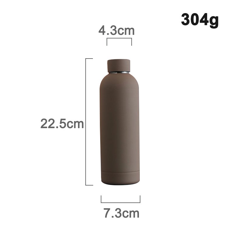 Custom Logo 500ml Small Cup Mouth Matte Surface Double Wall Vacuum Flask Stainless Steel Thermal Sports Water Bottle
