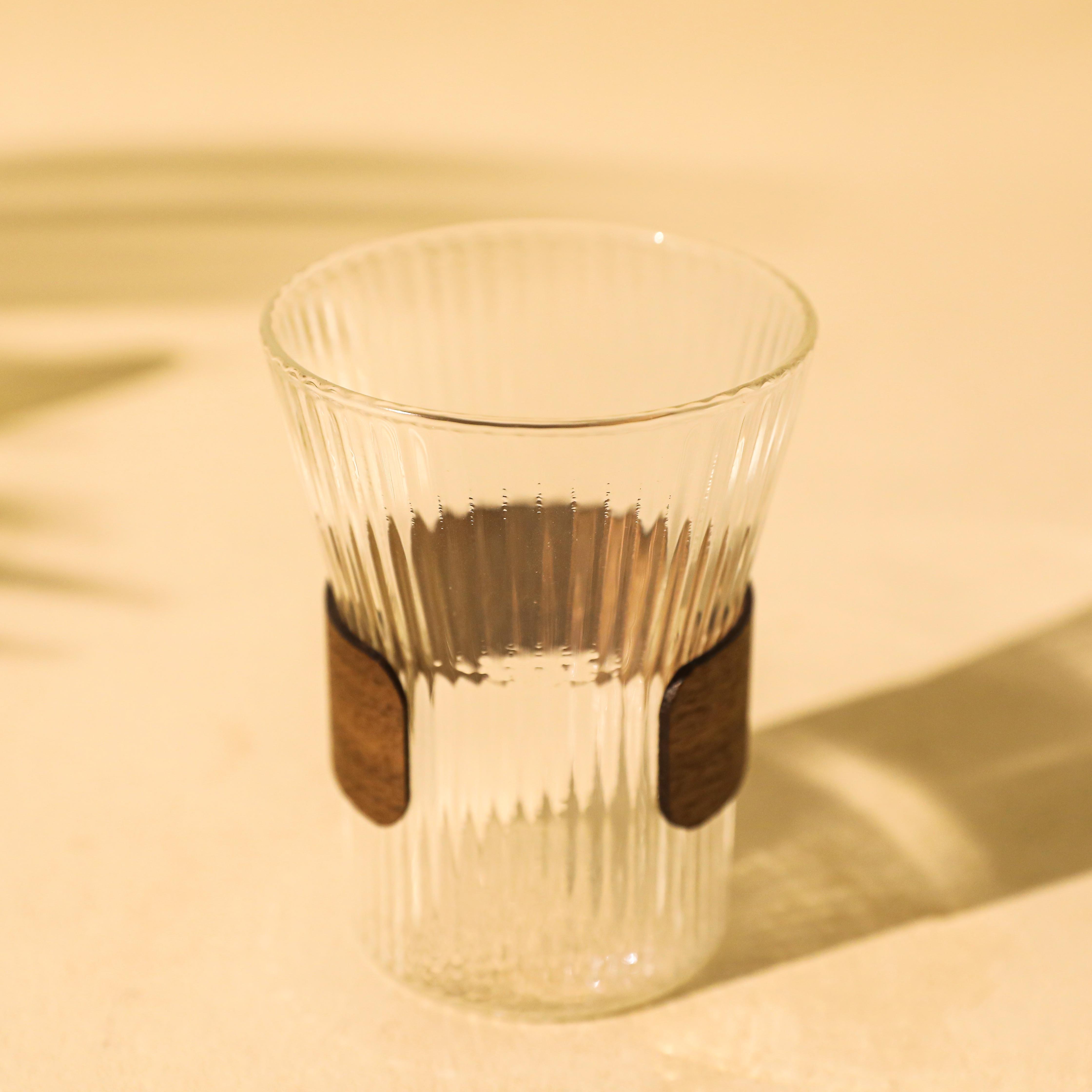 High Quality Vertical stripe Crystal Glass cup for Coffee or Cappuccino Drinking Coffee Glass mug